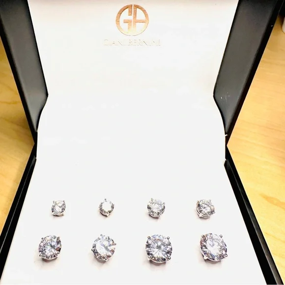 Giani Bernini Sterling Silver Round Stud Earrings - Four Pair - Picture 1 of 8